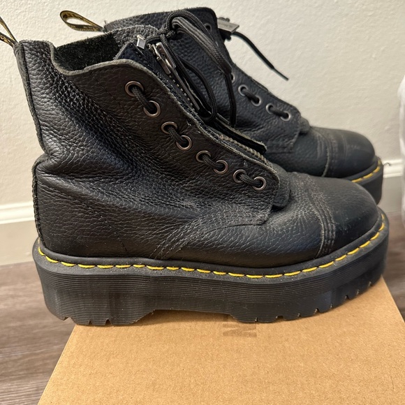 Dr. Martens Sinclair Milled Nappa Leather Platform Boots - Picture 3 of 8